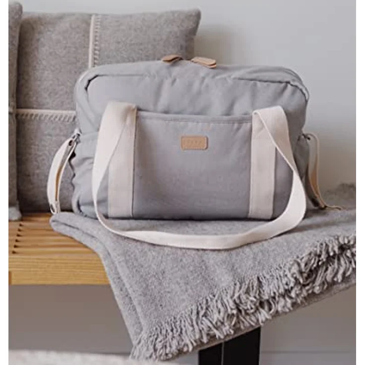 BÉABA, Wickeltasche für Babys, Mehrere Fächer, 10 Taschen, Reißverschluss Trolley-Koffer, Schultergurt, Isotherm-Tasche, Wickelunterlage, Wasserabweisend, Inhalt 16L, Tasche Paris, Grau – Bild 4