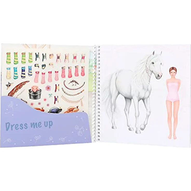 Depesche 12287 Miss Melody Dress me up - Stickerbuch mit 24 Seiten zum Gestalten von Pferde-Motiven, Malheft mit 11 Stickerbogen – Bild 2