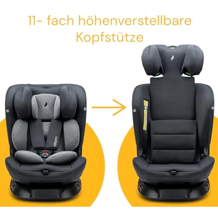 Osann Autokindersitz Floyd360, 360° drehbar mit Isofix und Top-Tether, für Kinder von 40 cm bis 150 cm, ab Geburt bis 12 Jahre – Bild 4