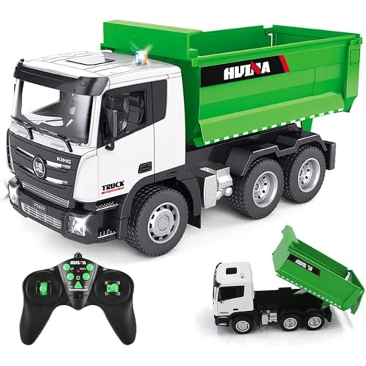 COIL RC LKW Muldenkipper 1:18, ferngesteuert mit Sound und Lichteffekten, robuste Bauweise, interaktive Steuerung bis 25m für Kinder, ideal für Technikbegeisterte – Bild 1
