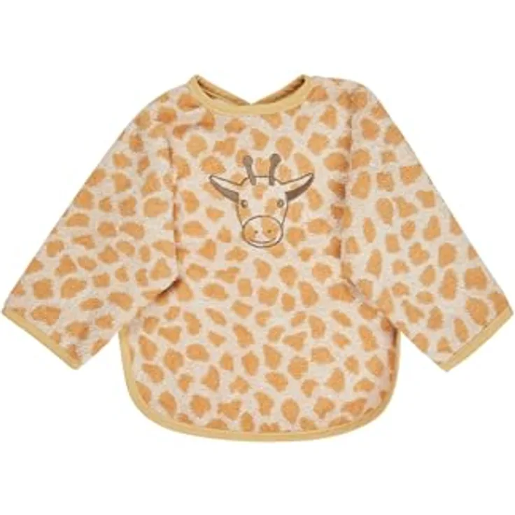Sterntaler Ärmellätzchen Giraffe Kaya – Saugfähige Baumwolle, niedliches Giraffen-Jacquard, praktischer Druckknopfverschluss, sandfarben