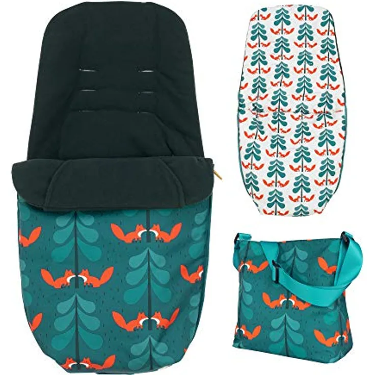 Cosatto Giggle 2 in 1 Zubehörpaket - Wickeltasche & Ganzjahresfußsack Fox Friends