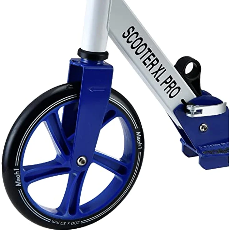 Mach1 Cityroller Kick Scooter ALU mit 200mm XXL Wheel Rollen, klappbar, Tragfähigkeit bis 100kg, Wahlweise mit LED Rollen – Bild 3