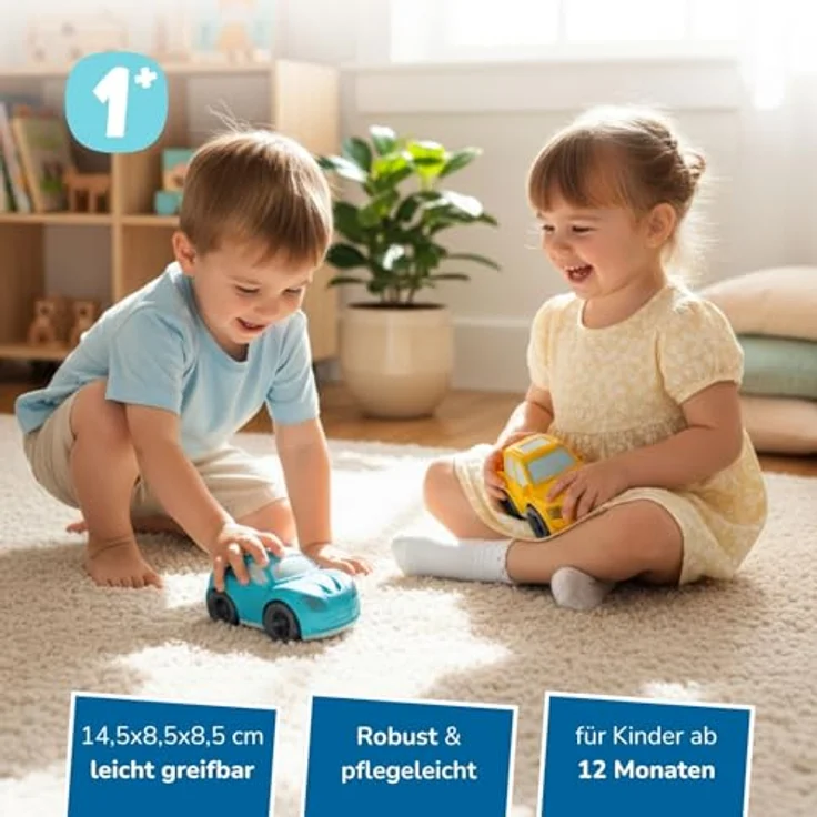 alldoro Spielzeug-Rennwagen Kleines Rennauto, Kunststoff-Weizenstroh-Mix, bunt, für Kinder ab 1 Jahr, zufällige Farbwahl – Bild 2