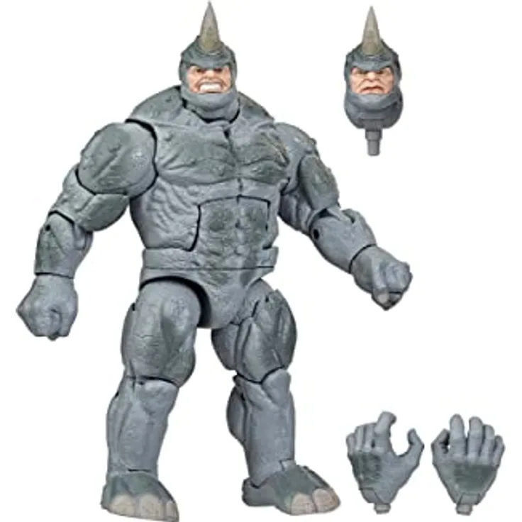 SPIDER-MAN Marvel's Rhino Retro Action-Figur, 15 cm große Sammelfigur mit 3 Zubehörteilen und Premium Beweglichkeit