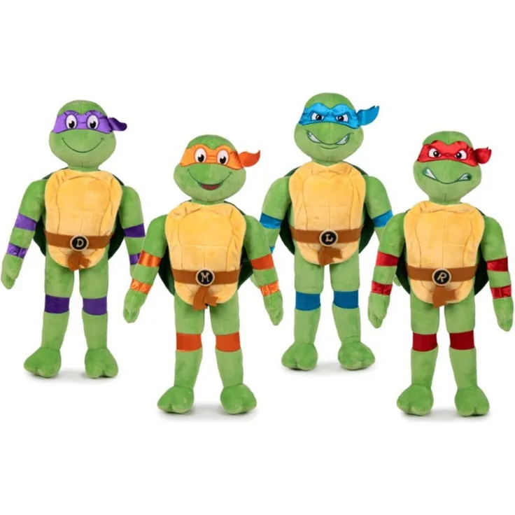 Tinisu Plüschfigur Teenage Mutant Ninja Turtles Kuscheltier TMNT - 27 cm Plüschtier - Weiches und detailgetreues Plüschtier, 27 cm, Leonardo, Raphael, Donatello, Michelangelo - Tinisu
