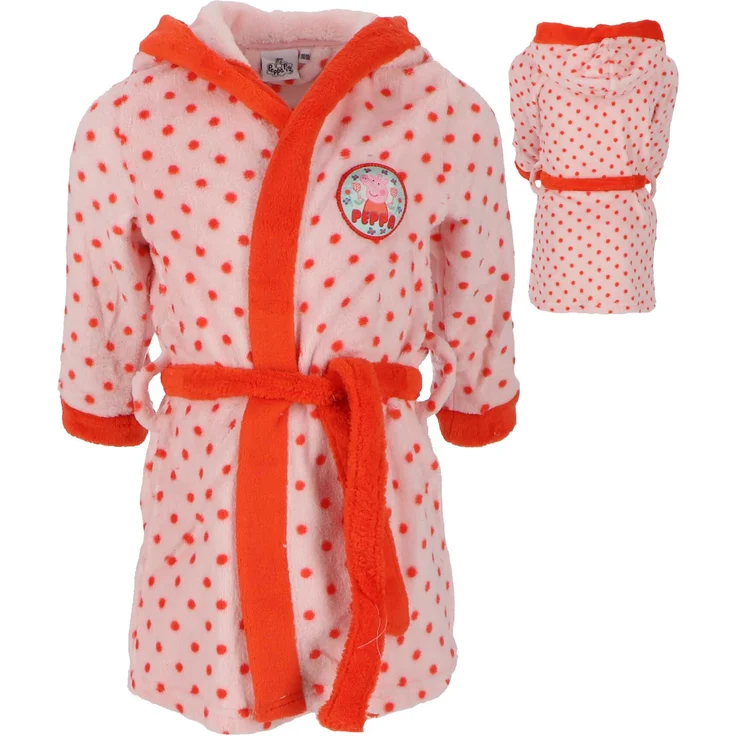 Peppa Pig Kinderbademantel Komfortabler Kinder-Bademantel in Rosa Ideal für zuhause