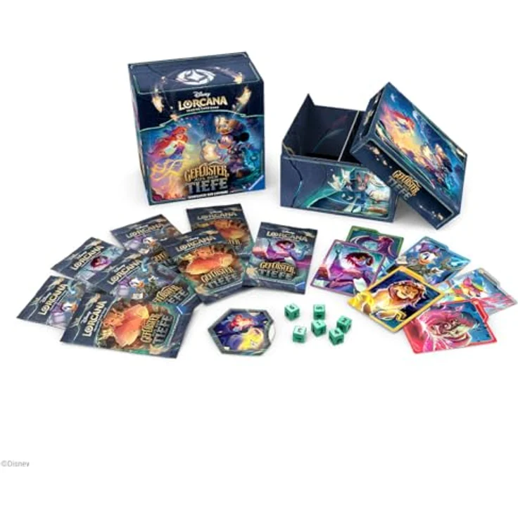 Ravensburger Disney Lorcana Trading Card Game: Geflüster aus der Tiefe - Schatzkiste der Luminari, inklusive Zubehör und Booster Packs, Deutsch – Bild 2