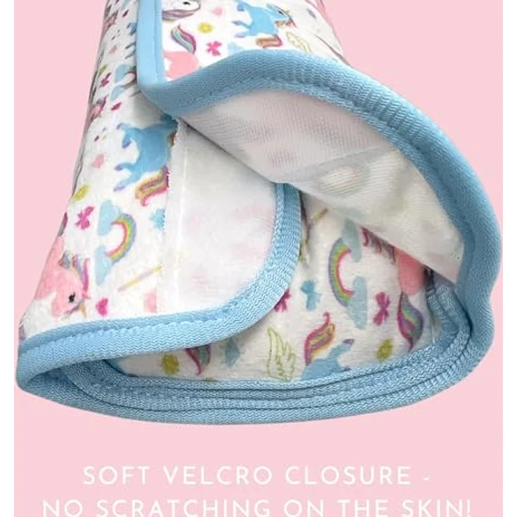 HECKBO Einhorn Gurtschoner Set, 2x Gurtschoner + 1x Gurtkissen für Autokindersitze, farbenfrohes Design, maschinenwaschbar – Bild 5