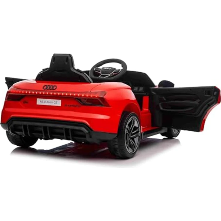 Beneo Motors Audi RS E-tron GT, Elektroauto für Kinder in Rot, 12V Lithium-Batterie, 2x25W Motor, 2,4-GHz-Fernbedienung, USB/AUX/Bluetooth, LED-Leuchten, Originale Lizenz – Bild 2