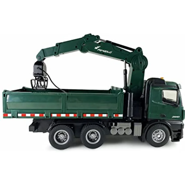 Amewi 22568 Mercedes-Benz Arocs Lizenz-Kranwagen mit Kipper, RTR inkl. Akku und Fernsteuerung, grün – Bild 3