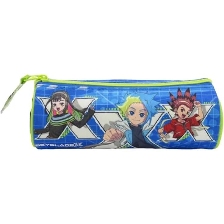 Beyblade Federmäppchen mit Reißverschluss, robuster Stauraum für Stifte und Schulzubehör, rund