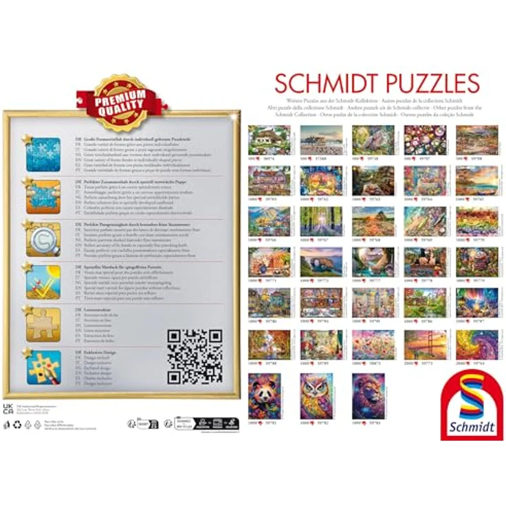 Schmidt Spiele 58882 Bis zum Mond, 1000 Teile Puzzle mit spezieller Leinenstruktur und spiegelfreiem Mattlack – Bild 3
