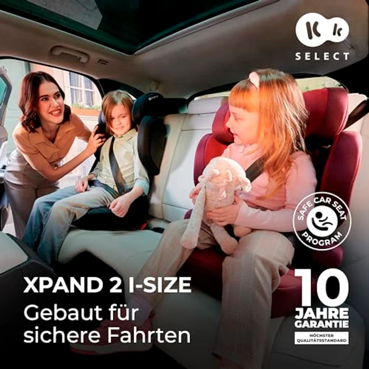 Kinderkraft XPAND 2 i-Size Kindersitz 100-150 cm, Kinderautositz, Höchste Sicherheitsstandards, Einfacher Montage mit ISOFIX, Hochwertige Materialien, Einstellung der Kopfstütze und Breite, Schwarz – Bild 2