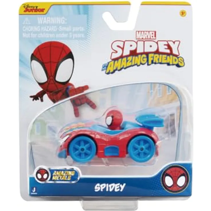 Spidey Auto Metall und Kunststoff 8 cm Freilauf und eingebaute Figur