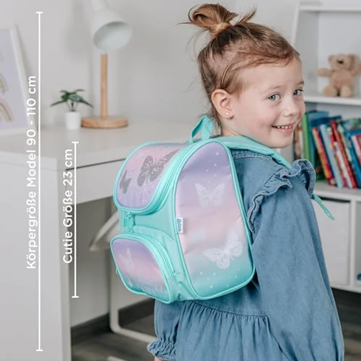 Scooli Vorschulranzen Cutie, Butterfly Wishes, 6,5 l Volumen, gepolsterte Tragegurte, abnehmbarer Brustgurt – Bild 5
