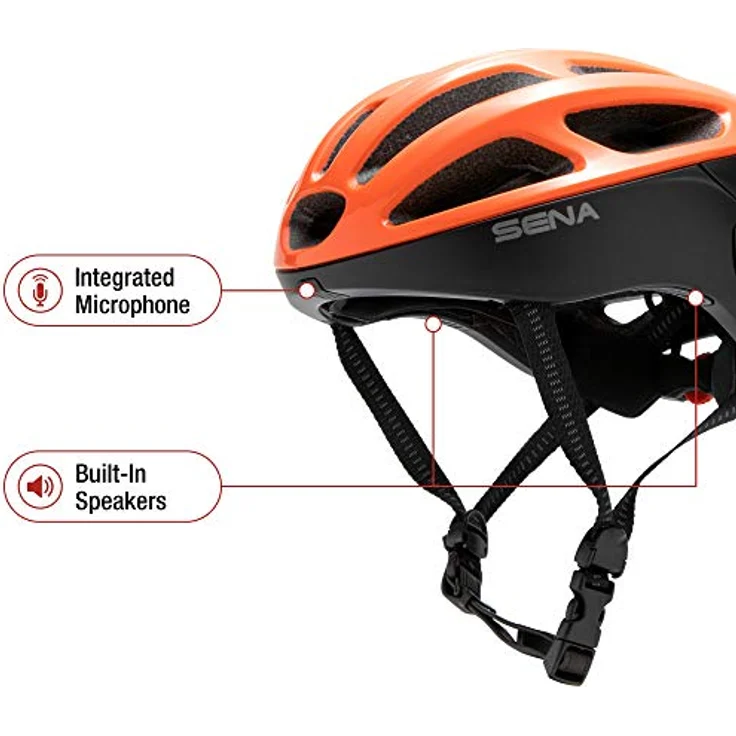 Sena R1 der Smarte Fahrradhelm (Electric Tangerine, L) – Bild 2