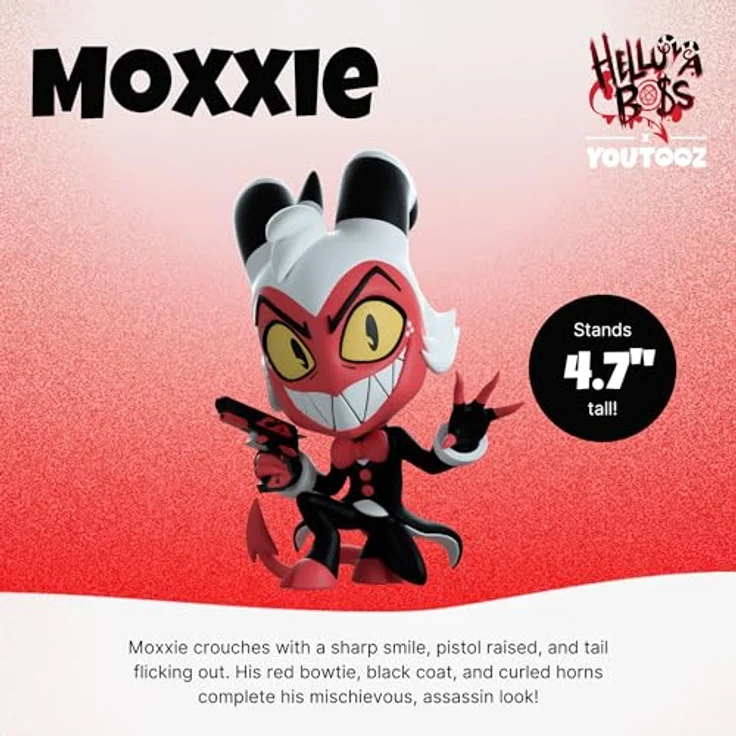 Youtooz Helluva Boss: Moxxie Moxie Figur, Waffenexperte und Attentäter, schwarz – Bild 3