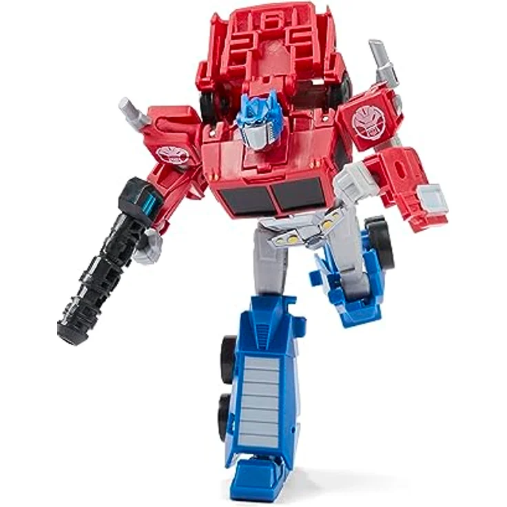 Transformers EarthSpark Deluxe-Klasse Optimus Prime Action-Figur, 12,5 cm, 2-in-1 Spielzeug mit Verwandlung in Truck, inkl. Kanonen-Blaster und Axt, für Kinder ab 6 Jahren – Bild 5