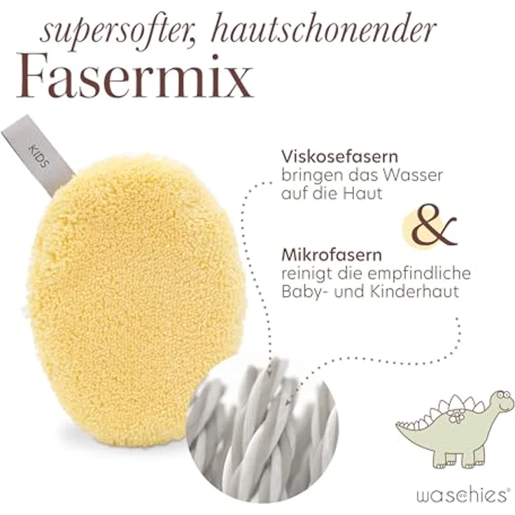 waschies "Travel Set Kids", nachhaltige & wasserabweisende Aufbewahrungstasche inkl. wiederverwendbarer, hypoallergener Waschpads für Unterwegs, Pastel Blue – Bild 4