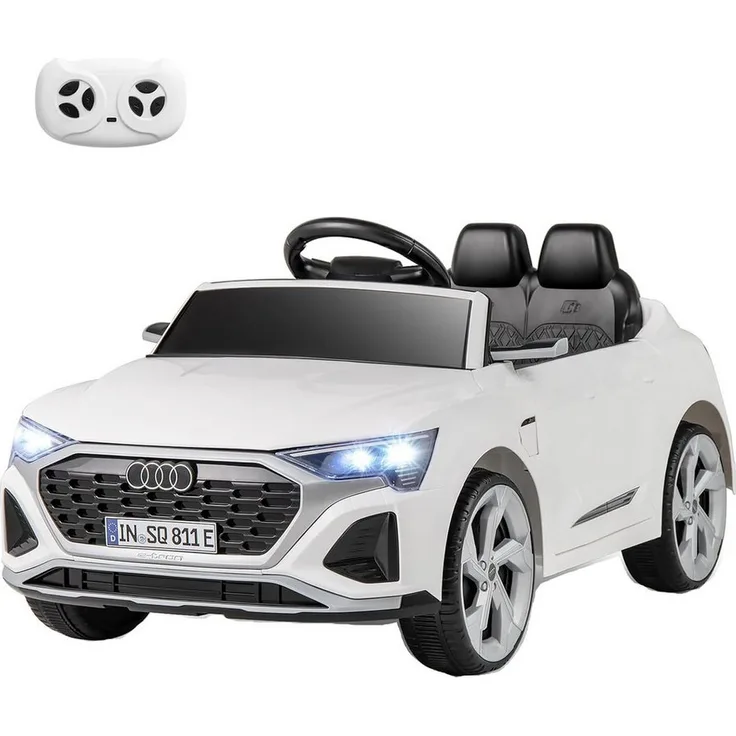 KOMFOTTEU Audi SQ8 Elektro-Kinderauto, 12-V-Elektrofahrzeug mit 2,4-G-Fernbedienung, Belastbarkeit 30 kg, für Kinder ab 3 Jahren, mit Hupe und LED-Leuchten