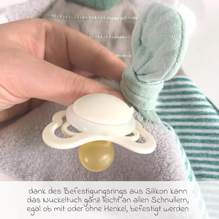 Fehn Schmusetuch Esel - Kuscheliges Schnuffeltuch mit Stofftier und Befestigungsring für Schnuller, in schönen dezenten Farben, ab Geburt geeignet – Bild 4