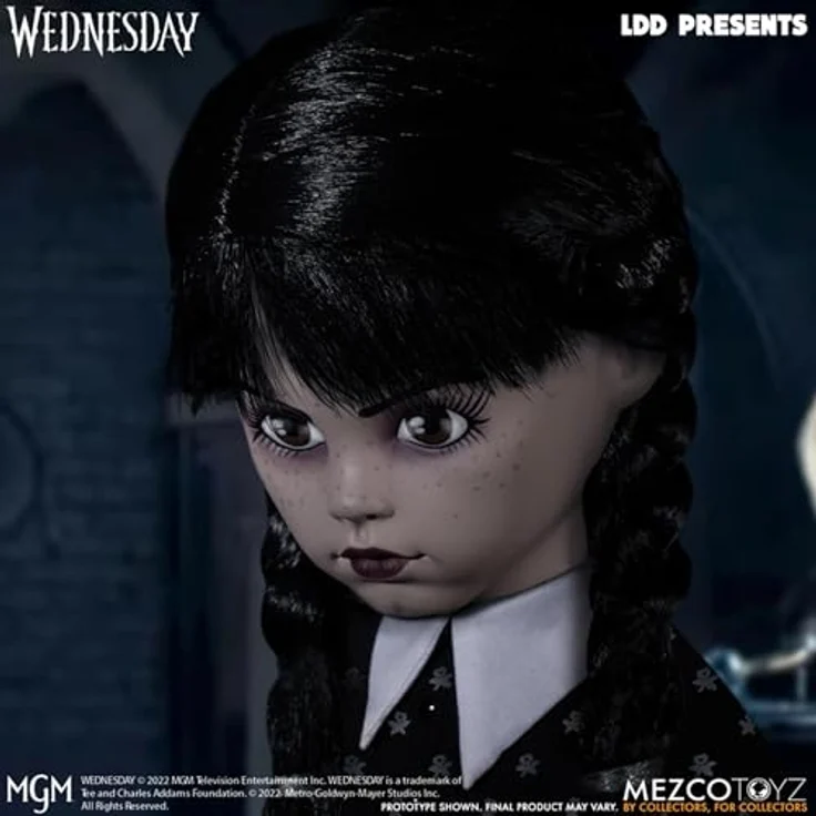 MEZCO Actionfigur LDD presents Wednesday Puppe, schwarz/weiß, 100 % Kunststoff, 10 x 25 cm – Bild 4