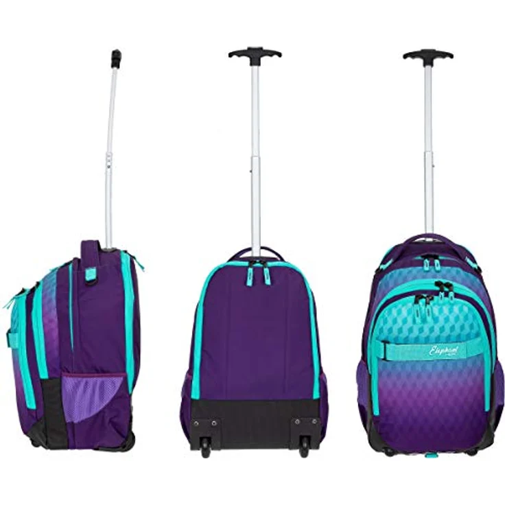 Elephant 3 Teile Set Trolley Hero Signature Schulranzen Sporttasche Mäppchen 12800 (Violet Cube, Lila-Türkis) – Bild 5