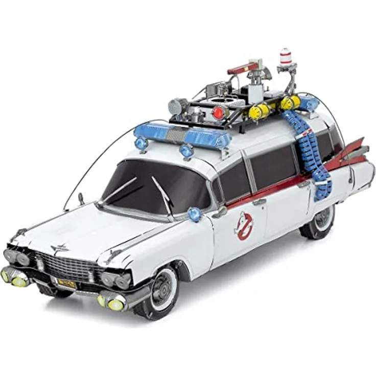 Fascinations Metal Earth ICX230 Ghostbusters Cadillac ECTO-1, lasergeschnittener 3D-Konstruktionsbausatz aus Metall, DIY Modellbausatz mit 3 Metallplatinen, ab 14 Jahren