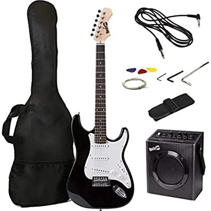 RockJam - RJEGPKG - Elektrische Gitarre (Verstärker, Tuner, Kapodaster, Plektren, Reisetasche, Zubehör) – Bild 2