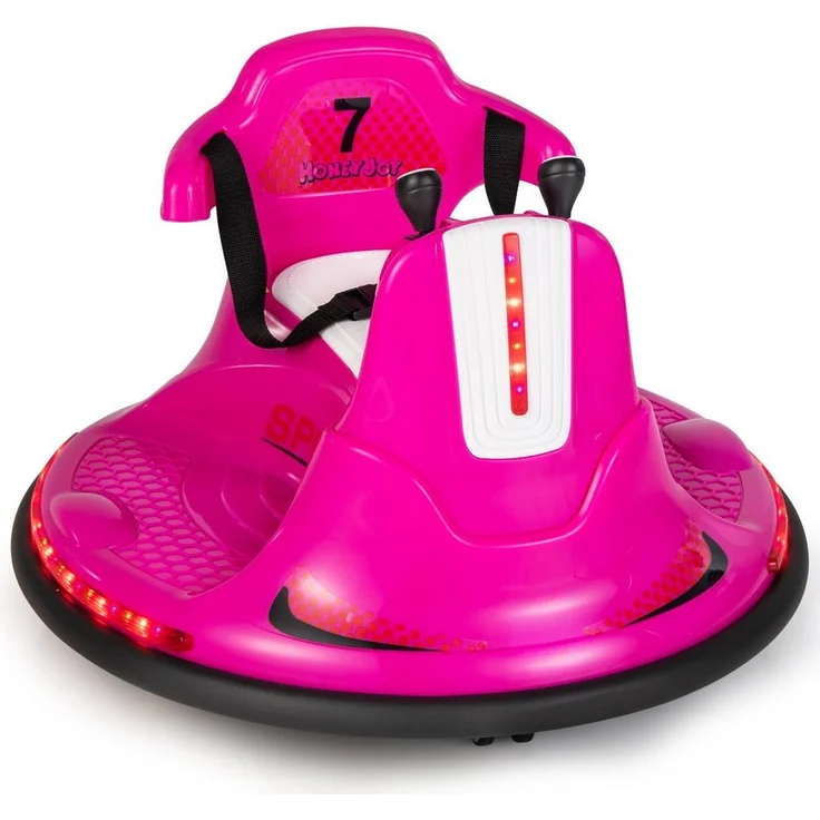 COSTWAY Elektro-Kinderauto 6V Kinder Autoscooter, Rosa, mit Musik und Fernbedienung