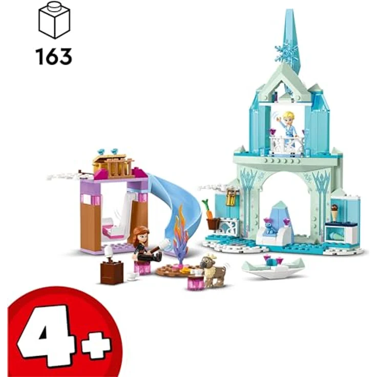 LEGO Disney Frozen Elsas Eispalast, Eiskönigin-Schloss-Spielzeug mit Prinzessin ELSA und Anna Puppen, Plus 2 Tierfiguren, tolles Geschenk für 4-jährige Mädchen und Jungen 43238 - Preisvergleich – Bild 2