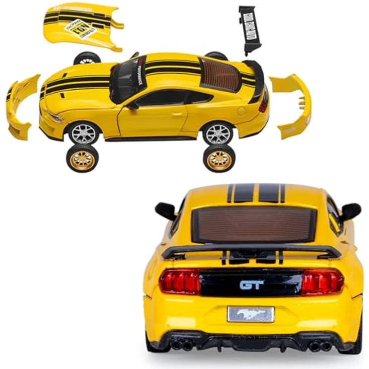 JAMARA Ford Mustang GT Diecast 1:42, Modellauto mit manuell öffnenden Türen und Tuning-Kit, perfektes Geschenk für Kinder – Bild 5