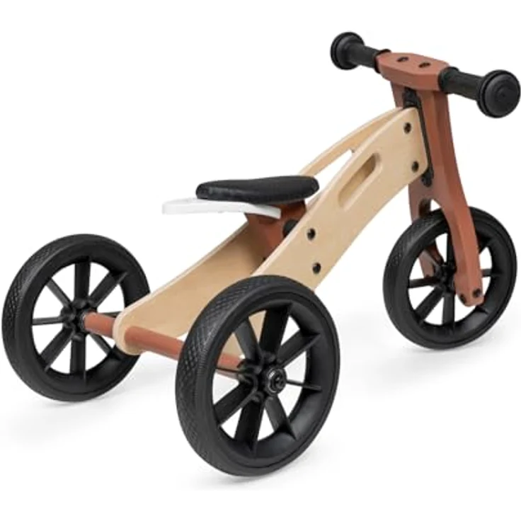 Hauck First Ride Eco, Fuchs - 2 in 1 Holz Dreirad Rutscher & Laufrad mit höhenverstellbarem Sattel, 7,5 Zoll Räder für Kinder ab 1 Jahr bis 20 kg, Tragegriff, Anti-Rutsch-Griffe – Bild 4