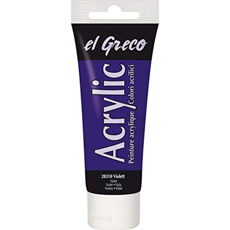 KREUL El Greco Acrylic 75 ml Tube, hochpigmentierte violette Acrylfarbe in Studienqualität, buttrig vermalbar für pastose Malerei – Bild 1