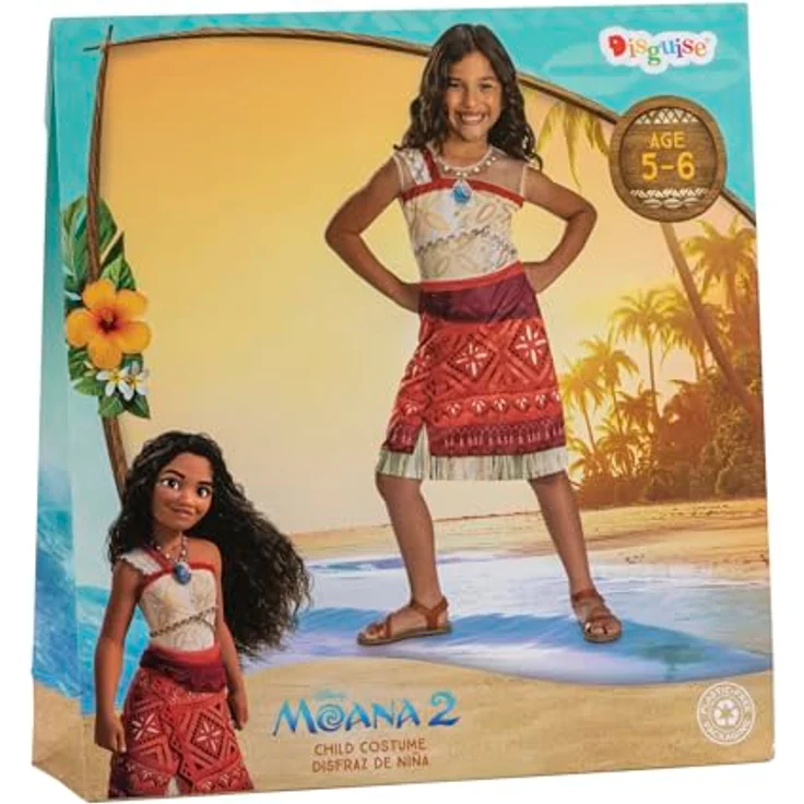 Disguise Moana Basic Plus Kleid (EU), Disney lizenziertes Kinderkostüm mit filmgenauen Details, bequem und atmungsaktiv, ideal für Abenteuer und kreatives Spielen – Bild 4