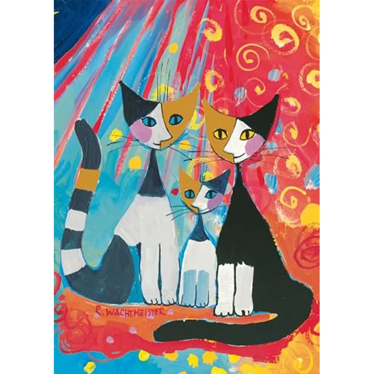 Schmidt Spiele 58659 Glückliche Katzenfamilie, 1000 Teile Puzzle im Format 69,3 x 49,3 cm, Premium Qualität mit spezialgefertigten Puzzleteilen – Bild 1