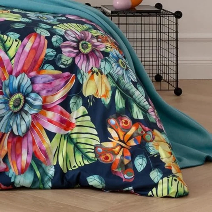 Estella Mako Interlock Jersey Bettwäsche Amarina Indigo 135x200 + 80x80 cm, Kinderbettwäschen Hergestellt aus ägyptischen Langstapelgarnen in Interlock-Jersey Qualität mit Garantie-Reißverschluss – Bild 4