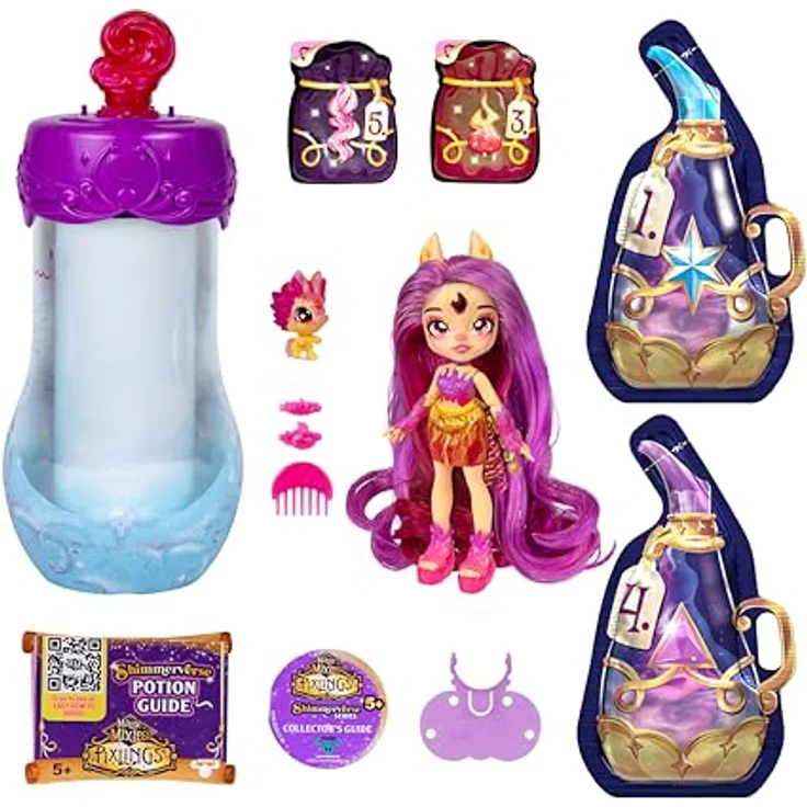 Moose Anziehpuppe Magic Mixies Galaxy Hair Pixling - Fiery Firensai, Ankleidepuppe mit langen farbwechselnden Haaren – Bild 6