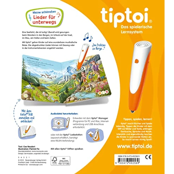Ravensburger tiptoi® Meine schönsten Lieder für unterwegs, Liederbuch mit Sound für Kinder ab 3 Jahren, 24 Seiten – Bild 2