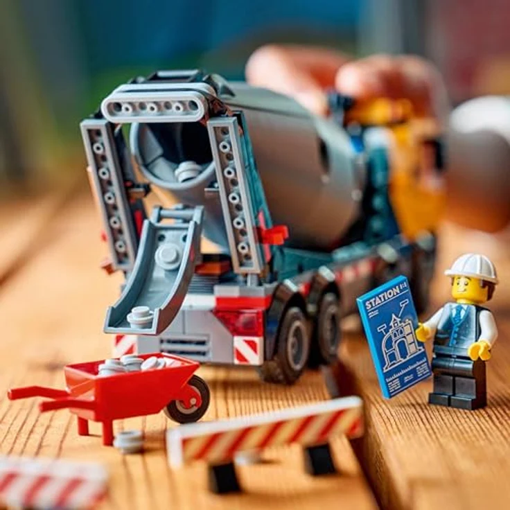 LEGO City Betonmischer Set 60478, Spielzeug mit drehbarer Trommel, 3 Minifiguren und Ausgießfunktion, für Kinder ab 7 Jahren – Bild 5