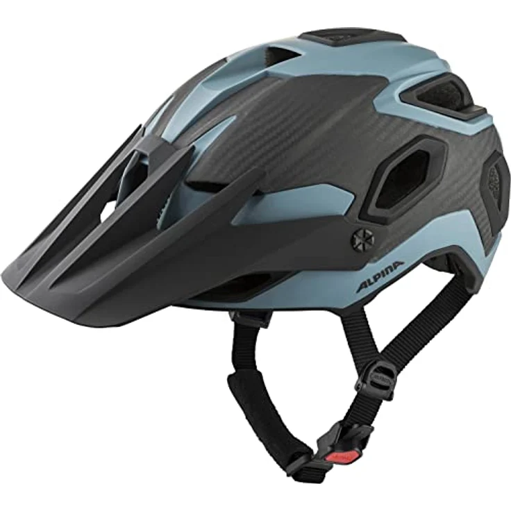 ALPINA ROOTAGE - Extrem Robuster, Carbonfaser-Verstärkter Enduro & Trail Fahrradhelm Mit Kühlenden Polstern Für Erwachsene, dirt-blue matt, 52-57 cm – Bild 1