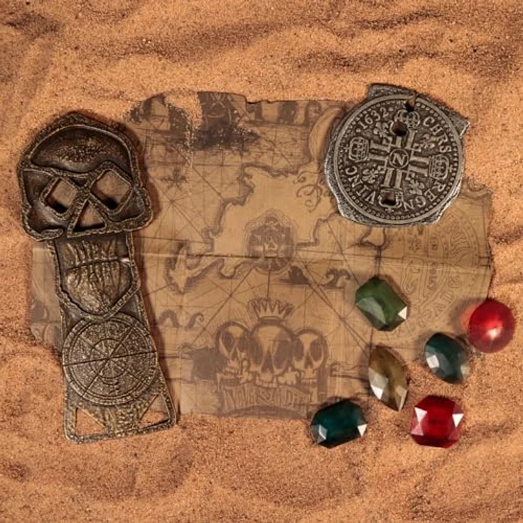 Fanatic Die Goonies Replik Treasure Set Limited Edition, 1985 Stücke, mit Metallknochen-Schlüssel, Doubloon, Piratenschatzschmuck und Schatzkarte – Bild 4