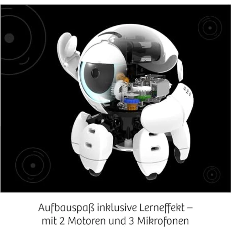 KOSMOS 617424 Bitsy, Roboter für Kinder, interaktives Spielzeug mit Sound-Klicker, mehrsprachige Anleitung, Experimentierkasten ab 8-12 Jahre – Bild 2