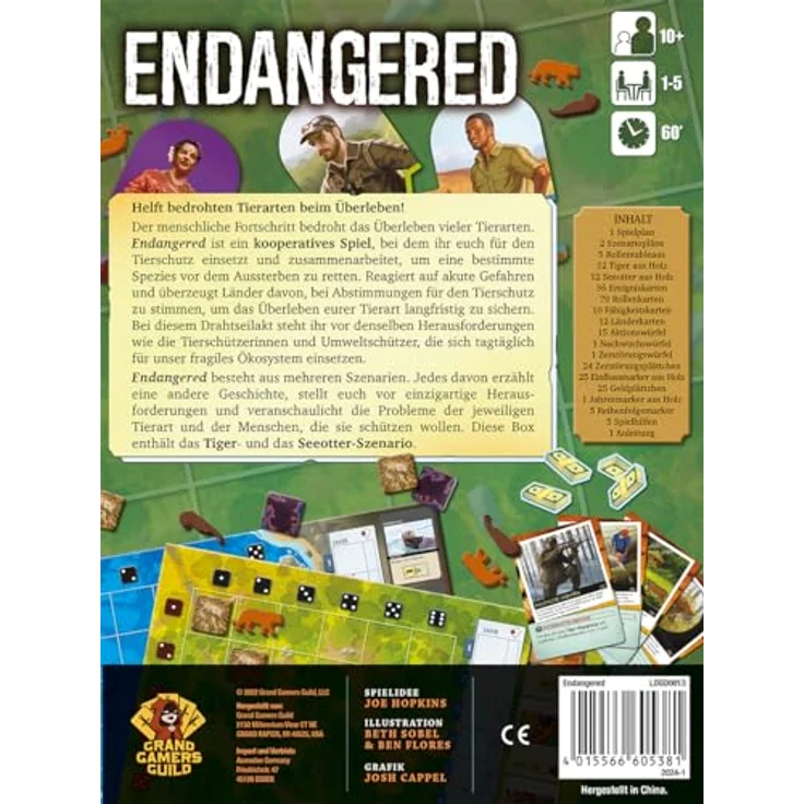 Asmodee Grand Gamers Guild, Endangered, Kennerspiel Brettspiel, 1-5 Spieler, Ab 10+ Jahren, 60 Minuten, Deutsch – Bild 4
