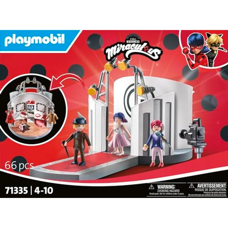 PLAYMOBIL Miraculous 71335, Gabriels Fashion Show mit Marinette, Adrien und Nadja, vielseitiges Spielzeug ab 4 Jahren, robustes Design ohne chemische Reinigung – Bild 4