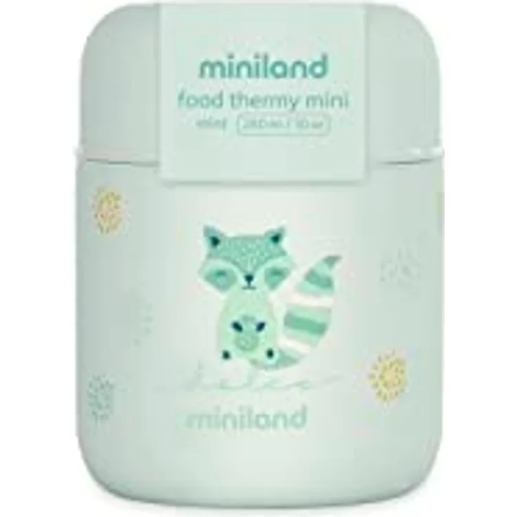 Miniland Silky Food Thermos Mini, Edelstahl-Babynahrungsbehälter mit doppelter Wand, 280 ml, mint