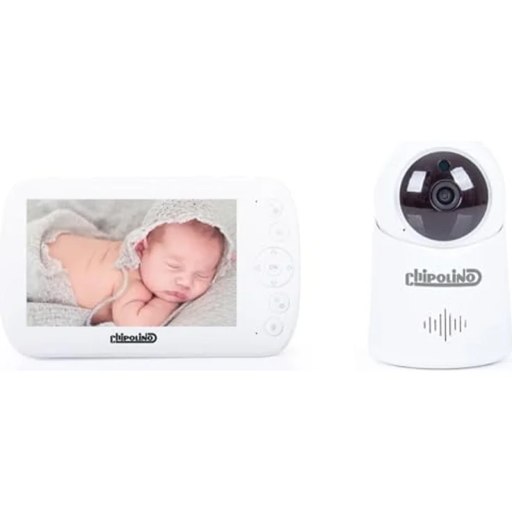 Chipolino Video-Babyphone Orion 5 Zoll LCD Nachtsicht, Musik, Temperatursensor, weiß – Bild 2