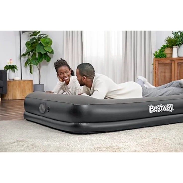 Bestway 671BU Tritech Luftmatratze, queensize mit integrierter USB-Pumpe und Kissen, robust und langlebig – Bild 2