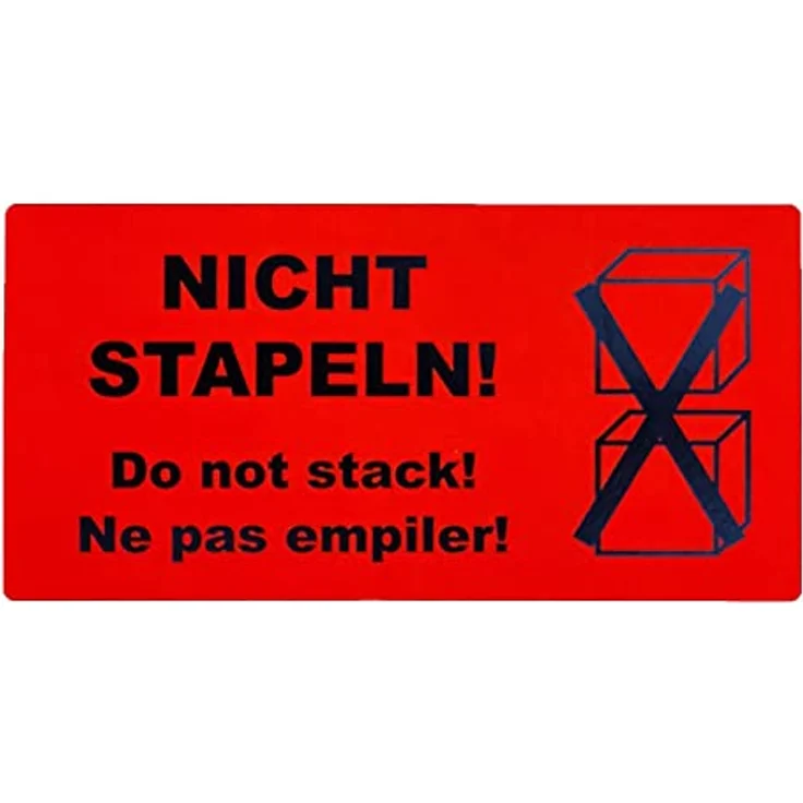 varivendo 50 Aufkleber Etiketten "Nicht stapeln", rote Versandaufkleber, Größe 10 x 5 cm – Bild 1